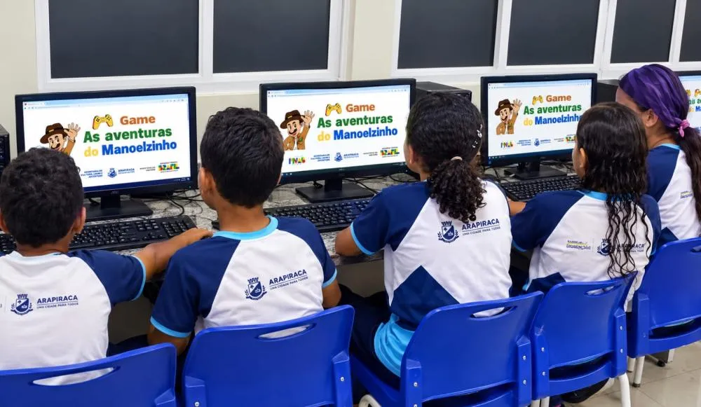 Estudantes conhecem a história da cidade através do game produzido na rede municipal. Foto: reprodução